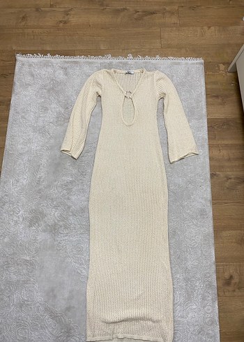 Bej V Yaka Uzun Kollu Triko yazlık mayo üstüne - Görsel 4