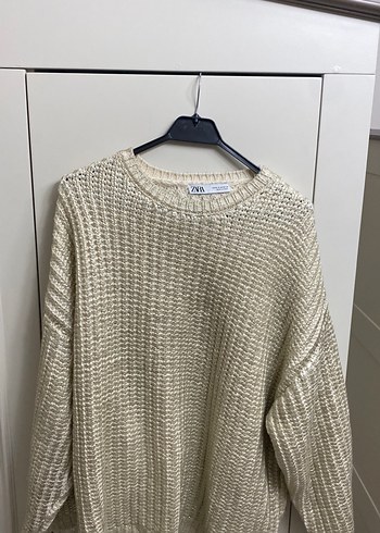 Beyaz Örme Kadın Kazak - Görsel 4