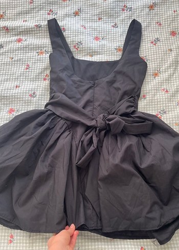 Vintage Siyah Drapeli Midi Strappy Kokteyl Elbisesi - Görsel 4