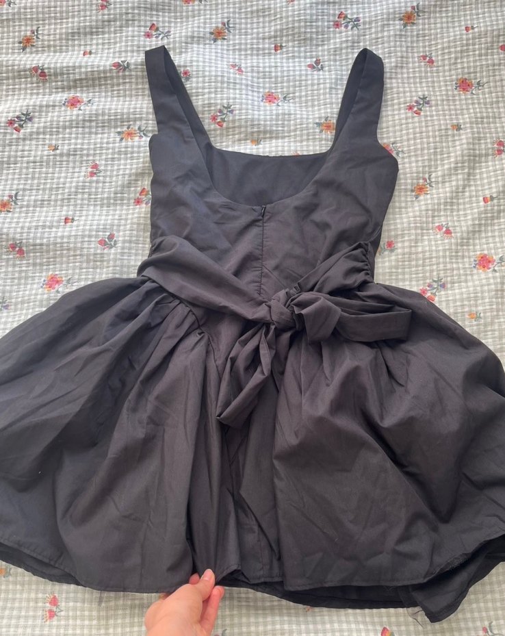 Vintage Siyah Drapeli Midi Strappy Kokteyl Elbisesi - Görsel 4