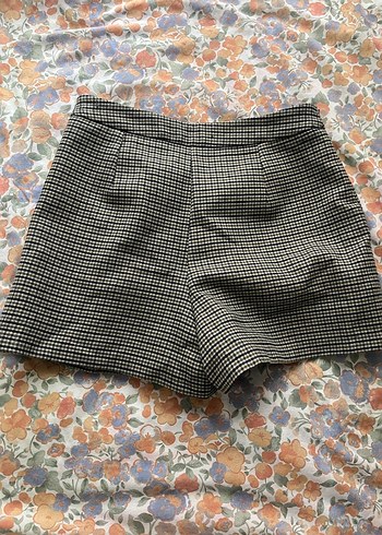 Gri Pilili Mini şort etek - Görsel 2