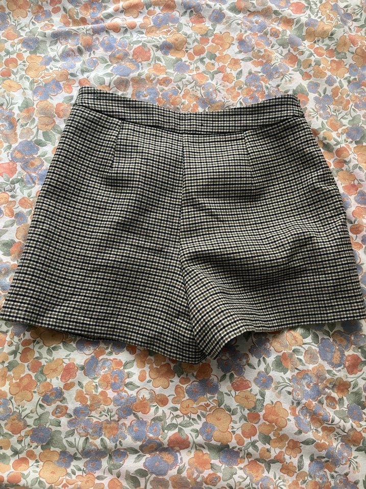 Gri Pilili Mini şort etek - Görsel 2