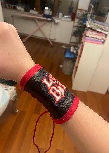Kırmızı Limp Bizkit deri Bileklik - Görsel 2