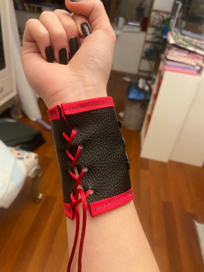 Kırmızı Limp Bizkit deri Bileklik - Görsel 3