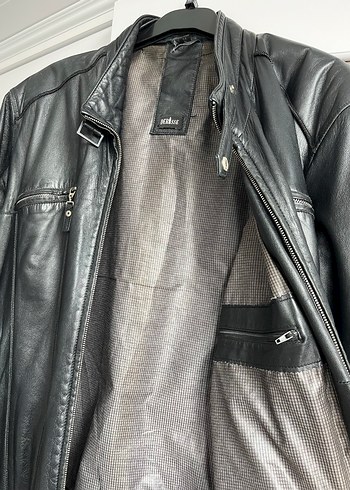 Siyah Erkek Deri Biker Ceket - Görsel 2