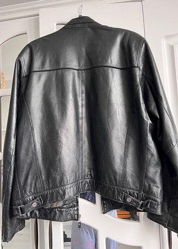 Siyah Erkek Deri Biker Ceket - Görsel 6