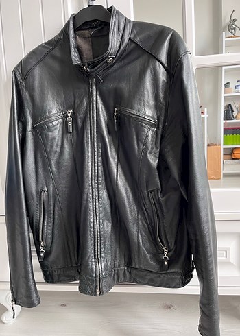 Siyah Erkek Deri Biker Ceket - Görsel 3