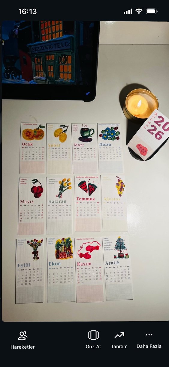 2026 Pastel Renkli Masa Takvimi - Görsel 2