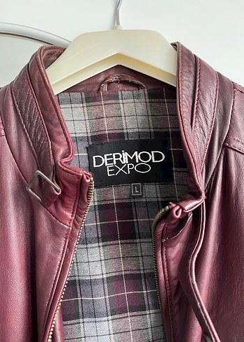 Derimod Markalı Bordo Deri  Ceket - Görsel 8