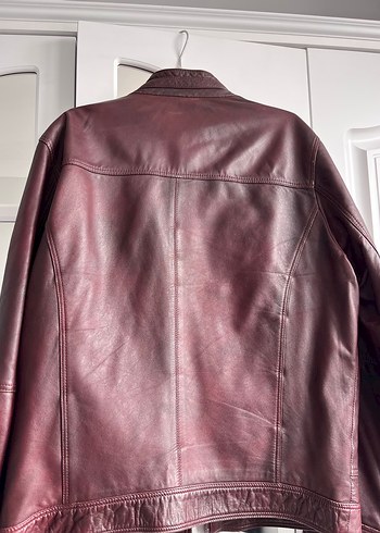 Derimod Markalı Bordo Deri  Ceket - Görsel 6