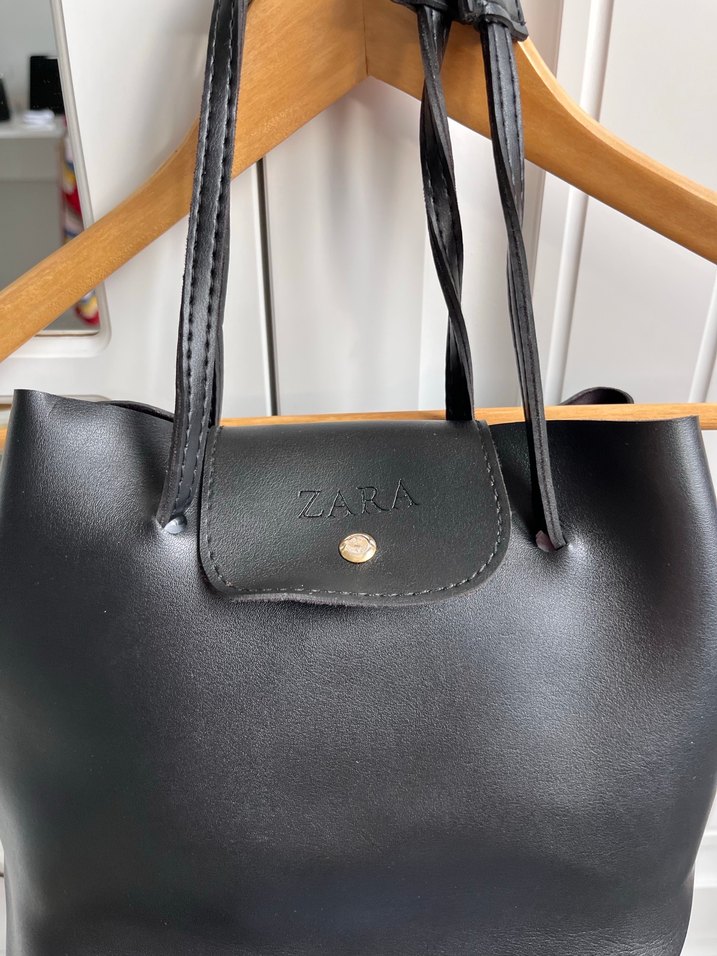 Siyah Deri Kadın Omuz Çantası - Görsel 3