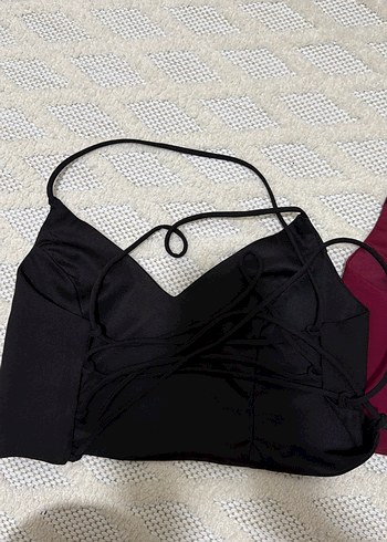 Bordo Strappy Dantelli Büstiyer - Görsel 4