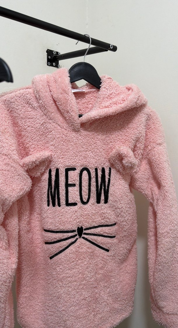 Pembe Kapüşonlu Kadın Ev Kıyafeti - Görsel 2