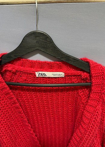 Kırmızı Kadın Triko Hırka - Görsel 2