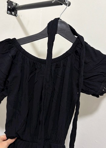 Siyah Uzun Kollu Bohem Elbise - Görsel 2