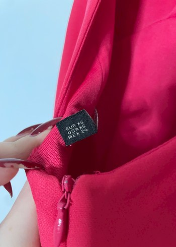 Pembe V Yaka Fırfırlı Midi Elbise - Görsel 3