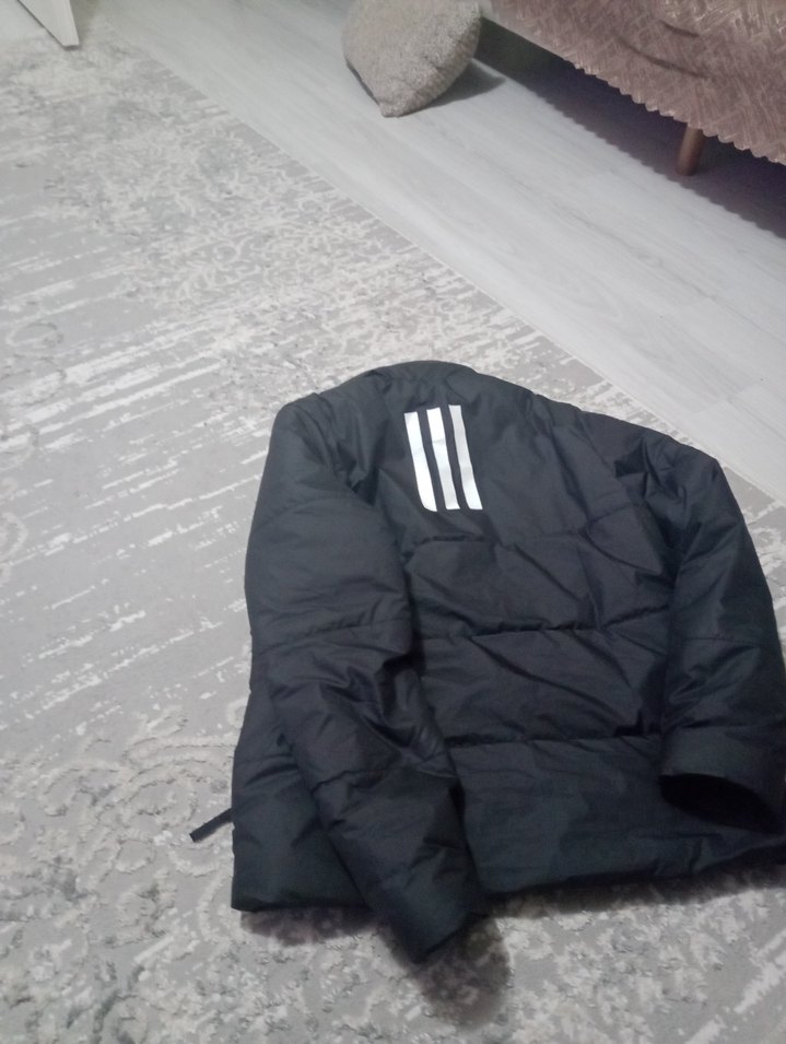 Adidas Siyah Baskılı Fermuarlı Erkek Mont - Görsel 4