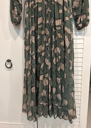 Bohem Yılan Desenli Uzun Kollu Elbise - Görsel 2