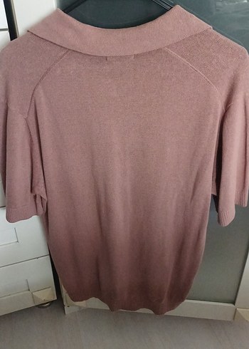 Erkek Bej V Yaka Örme Polo Tişört - Görsel 4