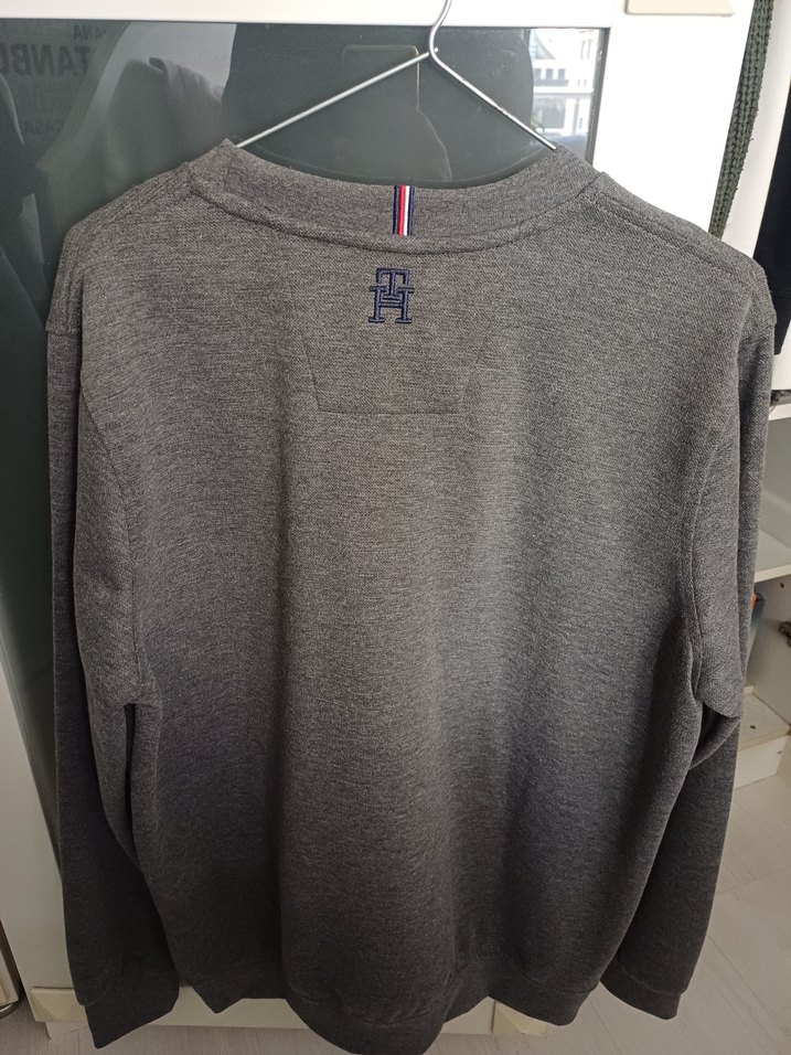 Gri Erkek Sweatshirt, Bisiklet Yaka, Rahat Kesim - Görsel 3