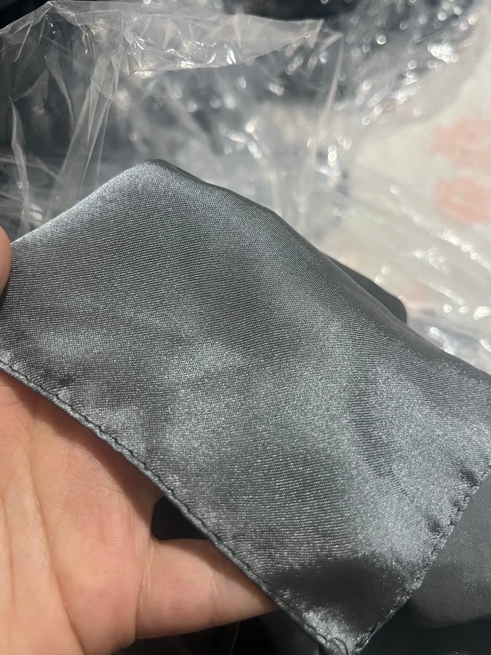 Uzun Kollu Yüksek Yakalı Gri Abiye Elbise - Görsel 5