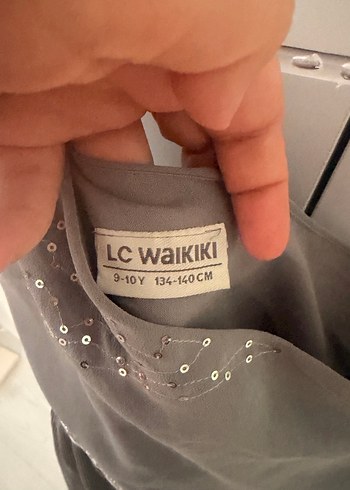 Gri Pilili Straplez Midi 10 yaş Abiye Elbise - Görsel 3