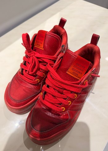 Adidas kırmızı yılan desenli Platform Topuklu Kadın Spor Aya - Görsel 5