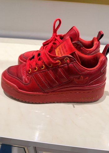 Adidas kırmızı yılan desenli Platform Topuklu Kadın Spor Aya - Görsel 4