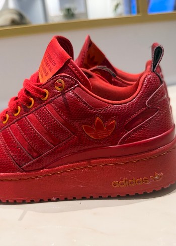 Adidas kırmızı yılan desenli Platform Topuklu Kadın Spor Aya - Görsel 2