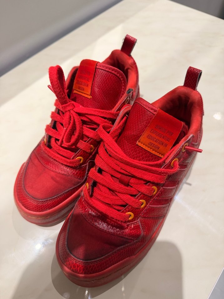 Adidas kırmızı yılan desenli Platform Topuklu Kadın Spor Aya - Görsel 5