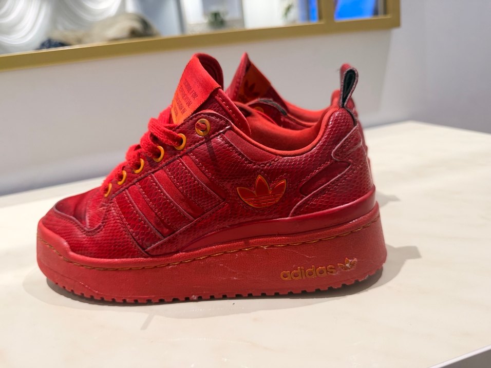 Adidas kırmızı yılan desenli Platform Topuklu Kadın Spor Aya - Görsel 2