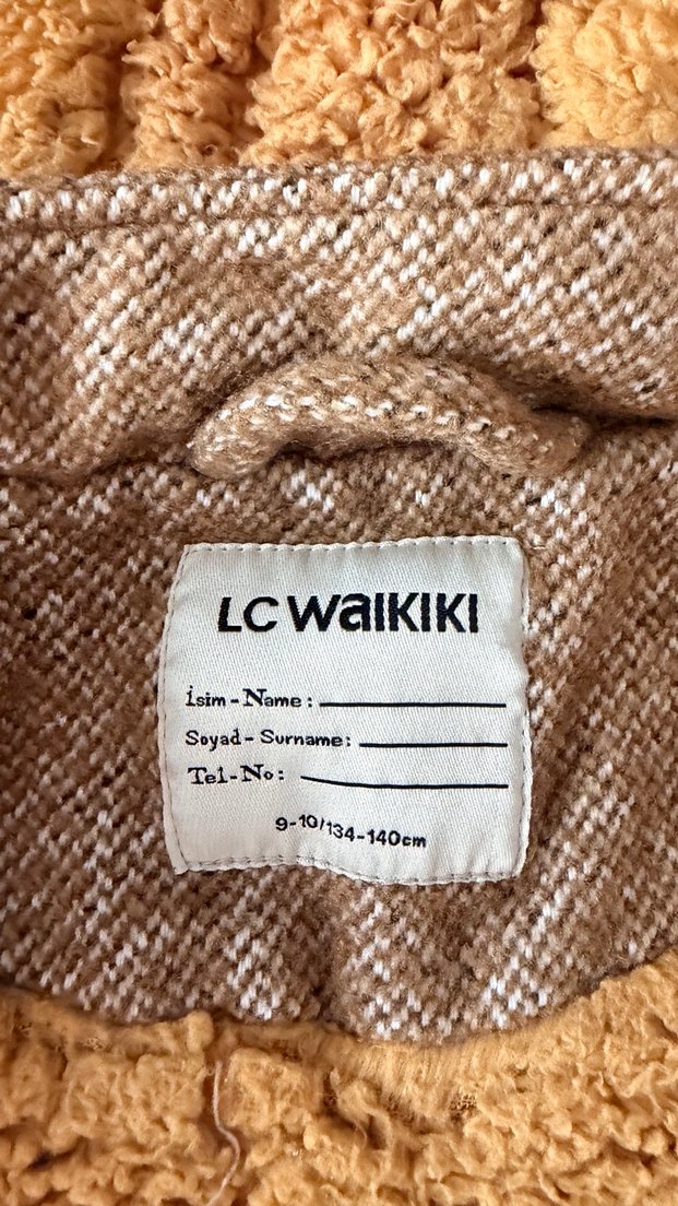 Kürklü Kapüşonlu kız Çocuk yün Kaban - Görsel 3