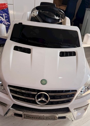 Beyaz Mercedes-Akülü Binilebilir Araba - Görsel 11