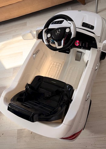 Beyaz Mercedes-Akülü Binilebilir Araba - Görsel 16