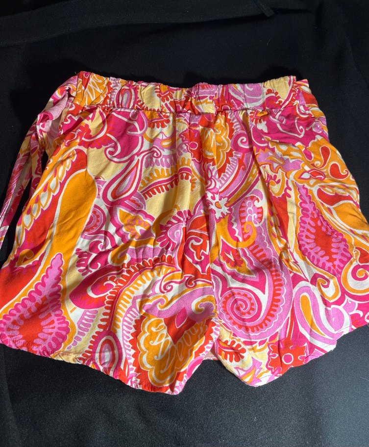 Renkli Desenli Mini önden bağlamalı şort - Görsel 2