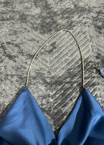 Mavi  Halter degaje Yaka Büstiyer - Görsel 2