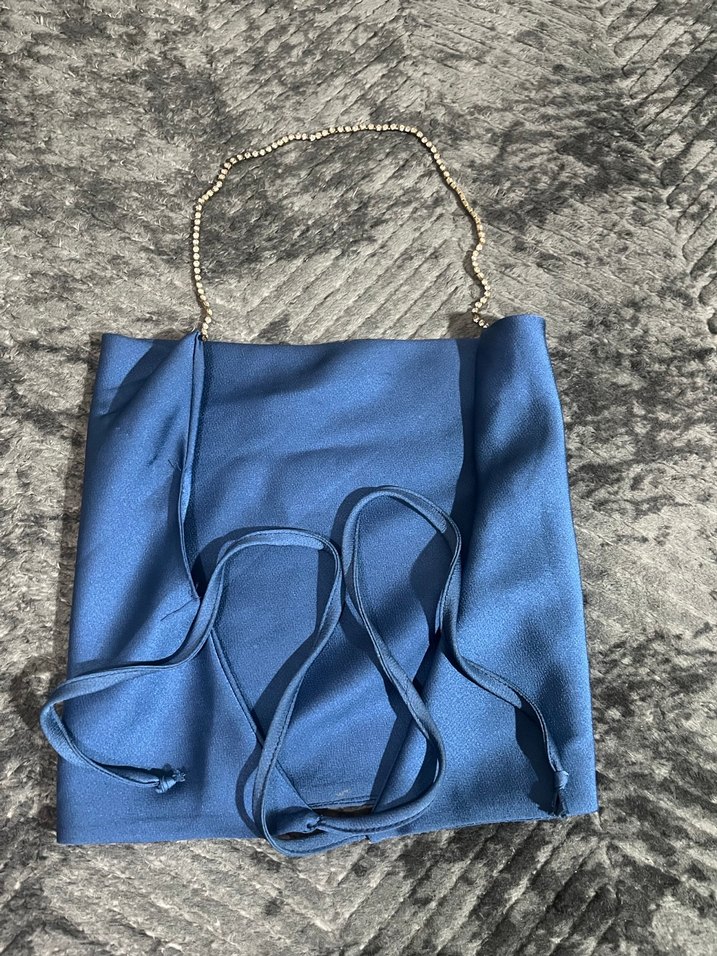 Mavi  Halter degaje Yaka Büstiyer - Görsel 3