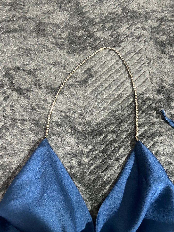 Mavi  Halter degaje Yaka Büstiyer - Görsel 2