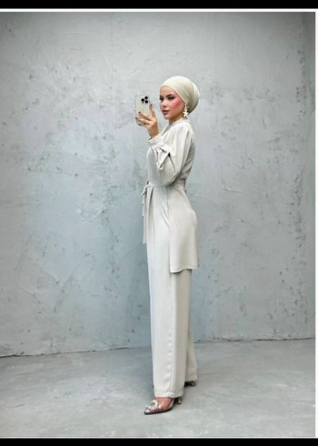 Uzun Kollu taş rengi tulum - Görsel 2