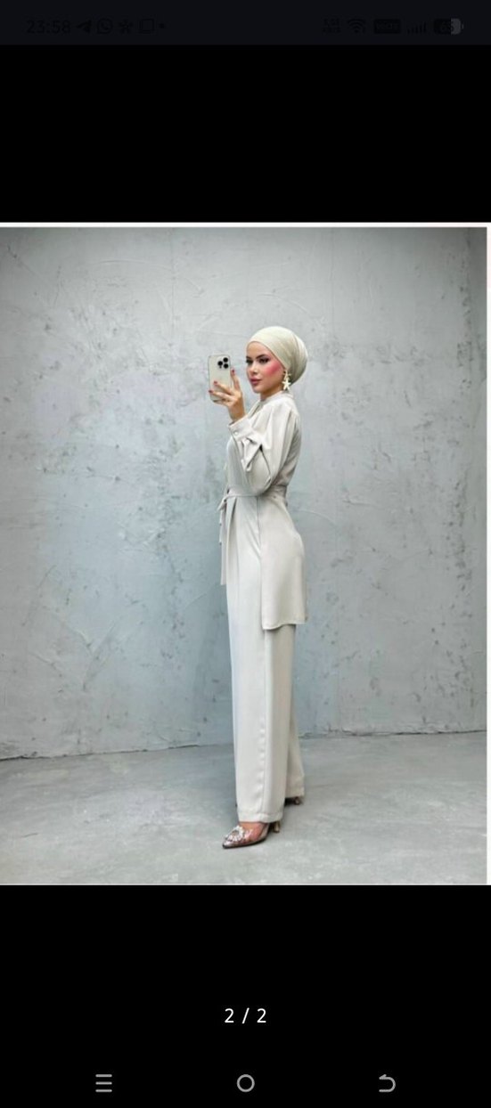 Uzun Kollu taş rengi tulum - Görsel 2