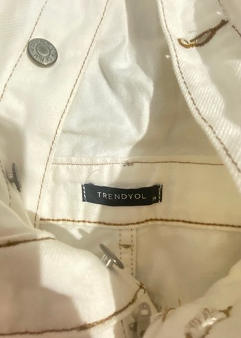 Kadın Beyaz Uzun DENİM TULUM - Görsel 4