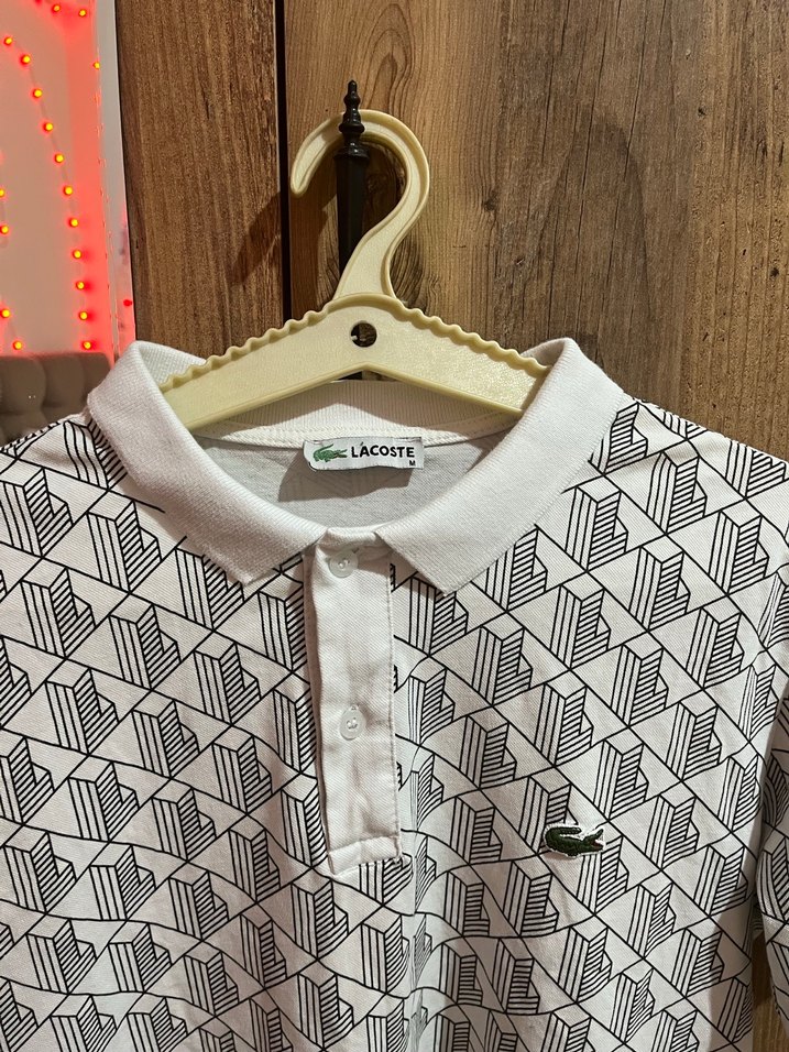 Erkek Gri Baskılı Polo Tişört LACOSTE - Görsel 3