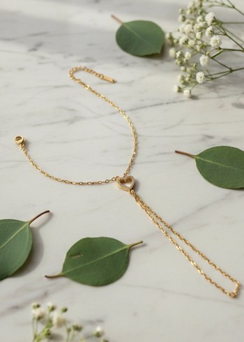  Çelik Kalp Detaylı Şık Bileklik  - Görsel 2