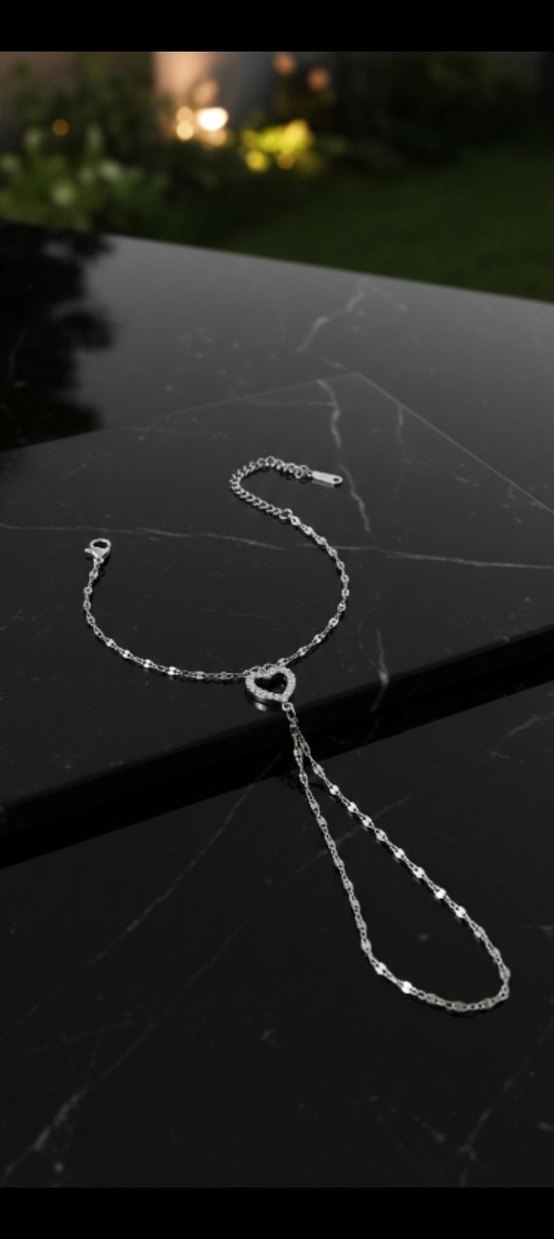  Çelik Kalp Detaylı Şık Bileklik  - Görsel 4