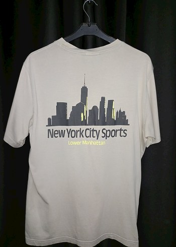 H&M Bej Renk Baskılı M Beden Tşört - Görsel 2