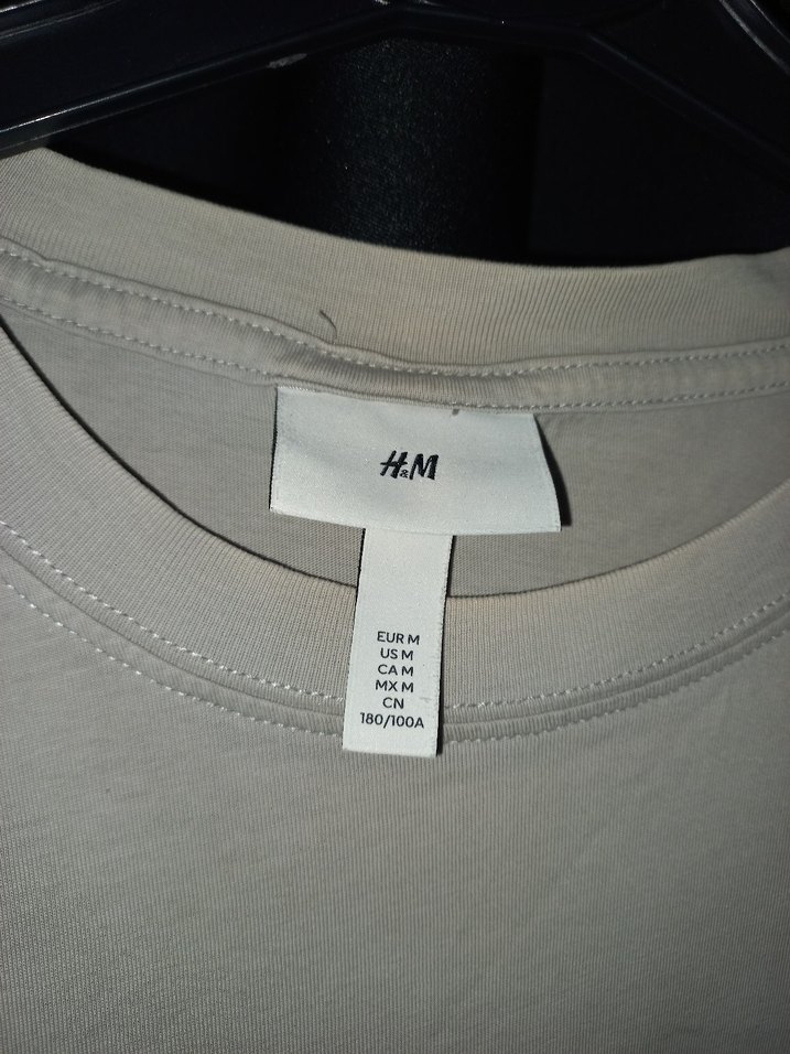 H&M Bej Renk Baskılı M Beden Tşört - Görsel 3