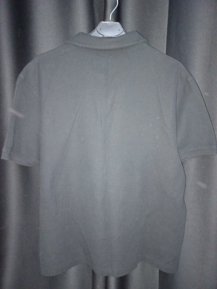 ZARA Siyah Keten Polo Yaka Tişört L Beden - Görsel 2