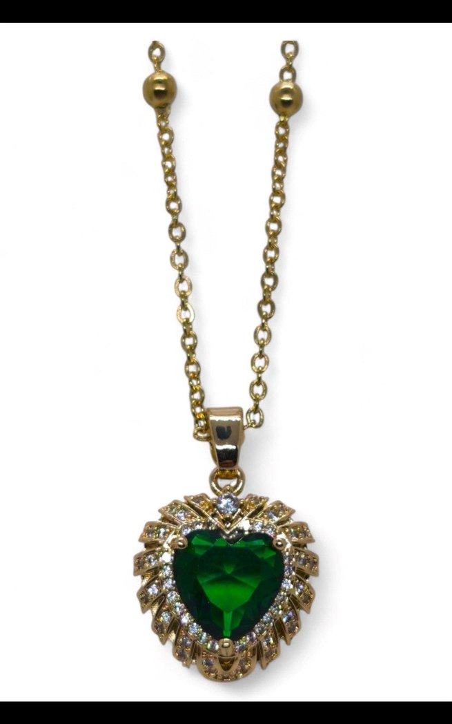 Zarif Altın Renkli Kalp Desenli Kolye - Görsel 2