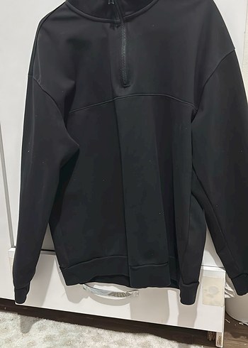 Siyah Erkek Fermuarlı sweatshirt - Görsel 3