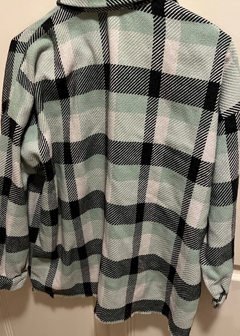 Yeşil Ekose Düğmeli Kadın Gömlek - Görsel 3